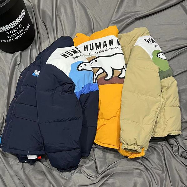 Vestes pour hommes Human Made surdimensionné Down Jacket Hommes Femmes 1 Polar Bear Imprimer Épaissir Garder au chaud Manteaux à capuche 230925