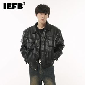 Vestes pour hommes IEFB Tendance Moto Vêtements Porter Automne Style Coréen Épaulière Pu Manteau En Cuir Mode Streetwear 9C1447 230810