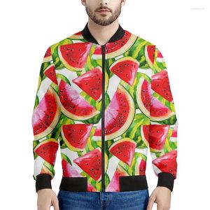 Vestes pour hommes en veste de pastèque de bande dessinée pour hommes femmes 3D imprimés de fruits sweats hauts lâches fermeture éclair manches longues manteaux