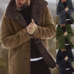 Vestes pour hommes en vêtements d'extérieur hiver épais manteau chaud veste en peau de mouton à manches longues fourrure laine doublée montagne faux agneau lâche mâle 230223