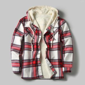 Vestes pour hommes isolées pour hommes hommes hiver ample H Plaid Double poche veste à capuche longue hommes laine Trench manteau grand et haut