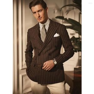 Vestes pour hommes Veste Blazer Tissu rayé Confortable Trajet Casual Mode Élégant Slim Design Gala Homme Manteau Pour Hommes Costume