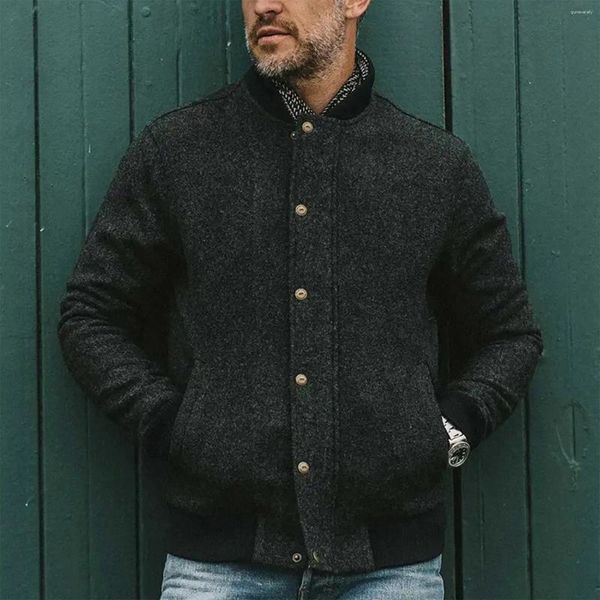 Chaquetas para hombres Chaqueta para hombres 2023 Botón de invierno Talla grande Abrigo Herramientas Casual Parka Moda coreana Color Sólido Espesar Algodón