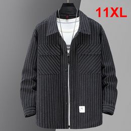Chaquetas de hombre Jaket garis garis Vintage pria jaket Luaran ukuran besar 10XL 11XL gaya kasual musim semi gugur 230904
