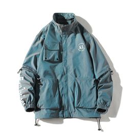 Chaquetas de hombre estilo japonés Hip Hop para hombre abrigo cortavientos ropa informal suelta ropa deportiva de gran tamaño Bomber Harajuku 220901