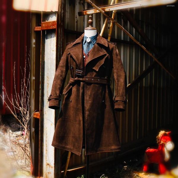 Vestes pour hommes Japon taille de vache US Vintage en cuir véritable réédition à la main classique Parka armée veste