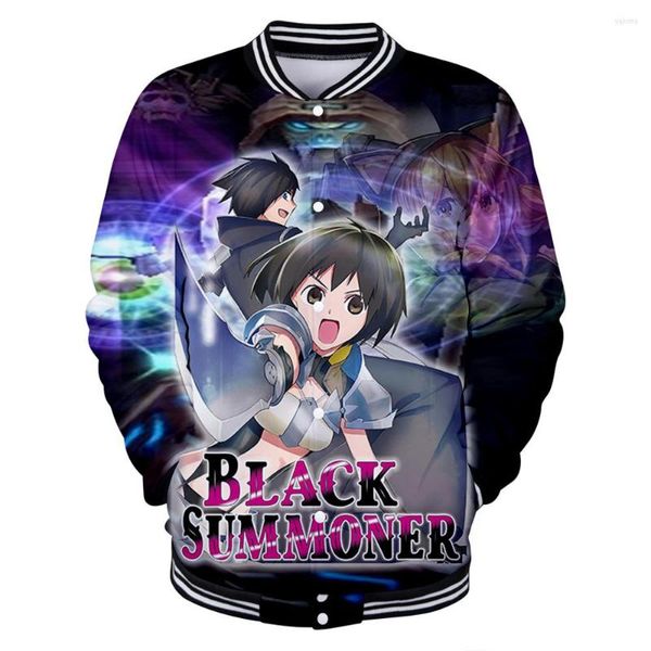 Chaquetas de hombre Anime japonés Black Summoner 3D Casual Chaqueta de béisbol de manga larga Ropa de mujer Moda Kpop Tops