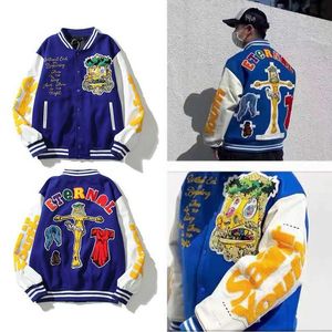 Vestes pour hommes Marque de mode japonaise Murakami Takashi Co Marque Stm High Street Badge brodé Veste de baseball Automne Hiver Hommes et femmes