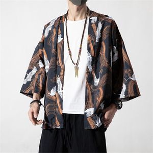 Vestes pour hommes Kimono japonais Style classique Design de mode Cardigan décontracté Manteau ouvert sur le devant Veste Manteau 5xlMen's