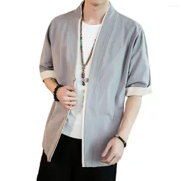 Vestes pour hommes Kimono japonais Hommes Cardigan Streetwear Vêtements traditionnels 2XL 3XL Haori Chemise pour hommes Yukata Chemises pour hommes