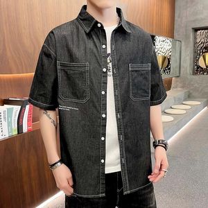 Vestes pour hommes Jeans Chemise à manches courtes Tendance d'été Jeunes Casual Loose Men