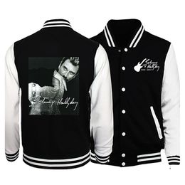 Herenjacks Johnny Hallyday Gedrukte jas Winter heren/vrouwen casual honkbal uniform street sweatshirt 230328