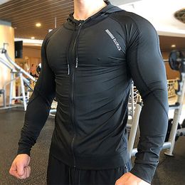 Vestes pour hommes KAMB Veste Zip à capuche à manches longues T-shirts Gym Sports Vêtements Running Homme Manteau Pour Hommes Sweats À Capuche 230630