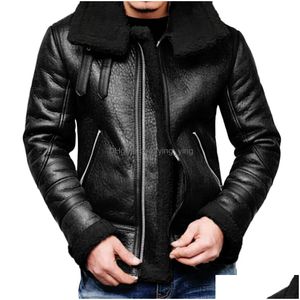 Vestes pour hommes kancoold pour hommes en cuir automne d'hiver Motorcycle décontracté PU Veste de veste de fourrure de fourrure chaude surnature