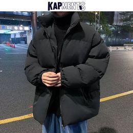 Herenjacks Kapments Y2K Harajuku Solid Warm Winter Puffer Jacket Parkas Windschepen Japanse Streetwear Koreaanse mode Bubble Coat 230821