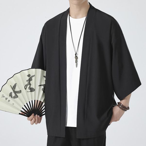 Vestes pour hommes Kimono Costume Japonais Hommes Manteau Harajuku Style Tops Japon Cardigan Chinois Traditionnel Veste Lâche Chemise Manteaux 230726