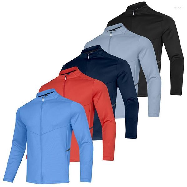 Chaquetas de punto para hombre para entrenamiento de calentamiento, chándal de manga larga con cremallera, ropa superior al por menor a precio mayorista y abrigo personalizado 2023