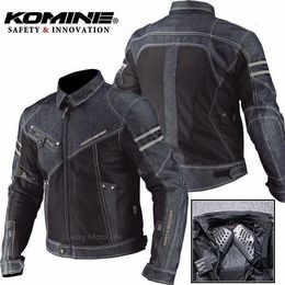 Herenjassen KOMINE JK006 Jas Lente Ademend Denim Mesh Racing Ride Hoogwaardige valweerstand Kleding Motorjas 231020