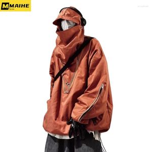 Chaquetas de hombre Korean Star Street Niños Sudadera con capucha Hombres Retro Cremallera Manga larga Abrigo a prueba de viento Y2k Top Wear Senior Sense Hooded