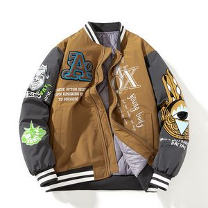 Chaquetas de los hombres Estilo coreano Hombres Abrigo Costura Moda Chaqueta de bombardero Hip hop Toalla bordado streetwear zip up hoodie viaje Prendas de abrigo 230531