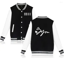 Chaquetas para hombres kpop nmixx chaqueta de béisbol de firma famosa invierno harajuku streetwear uniforme ropa de abrigo