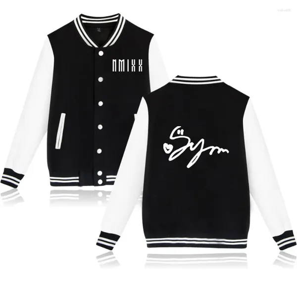 Vestes masculines kpop nmixx veste de baseball signature famale mâle d'hiver mâle harajuku streetwear uniforme de vêtements de vêtements de vêtements d'extérieur