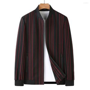 Vestes pour hommes L-8XL grande taille pour hommes haute qualité décontracté mode manteaux 2023 automne rayure coupe-vent Bomber veste vêtements