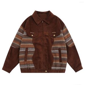 Mannen Jassen LACIBLE Vintage Gestreepte Corduroy Jas 2023 Rits Jas Lente Herfst Outdoor Casual Mannen Vrouwen Harajuku Dunne