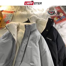 Vestes pour hommes Lappster hommes polaire harajuku chaud parkas hommes mode coréenne streetwear veste d'hiver style japonais vintage bulle manteau 231208