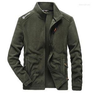 Herenjacks groot formaat plus fleece jas Men Spring herfst Army Green Casual Outdoor Stand Collar Sweater