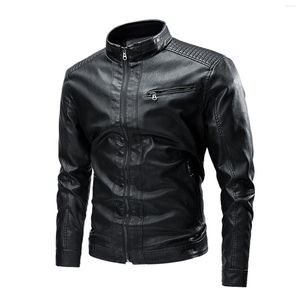 Vestes pour hommes Veste en cuir 2023 Automne et hiver Casual Slim Vintage Moto Biker Manteau Mâle Vêtements Design Mode PU Hommes