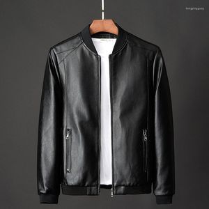 Herenjassen Leren jas Bomber Motorcycle Heren Biker PU Baseball Plus Size 7XL 2024 Mode Causaal Jaqueta Masculino J410