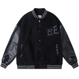 Herenjassen Letterman Jas l Vintage Bomberjassen 11 Letter Borduren Herfst Heren Honkbal Hip Hop Los Varsity Mode Winter Warm houden