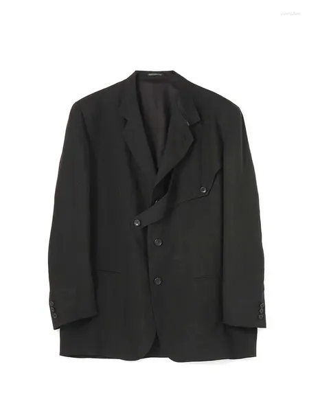 Chaquetas para hombres lino blazers unisex japón de diseño de moda estilo hombres homme abrigo de gran tamaño ropa blazer negro tops