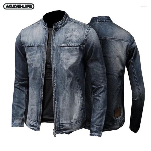 Vestes pour hommes Locomotive Denim de haute qualité Biker à fermeture éclair lavée Haut Men Men Menter Personnalité Jean Ourwears