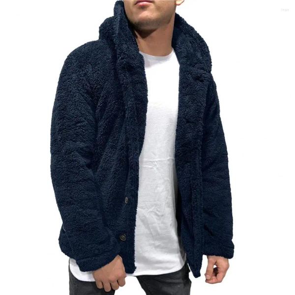 Vestes pour hommes à manches longues manteau à capuche épais vêtements d'extérieur chauds avec veste polaire moelleuse hiver Jaqueta Masculina
