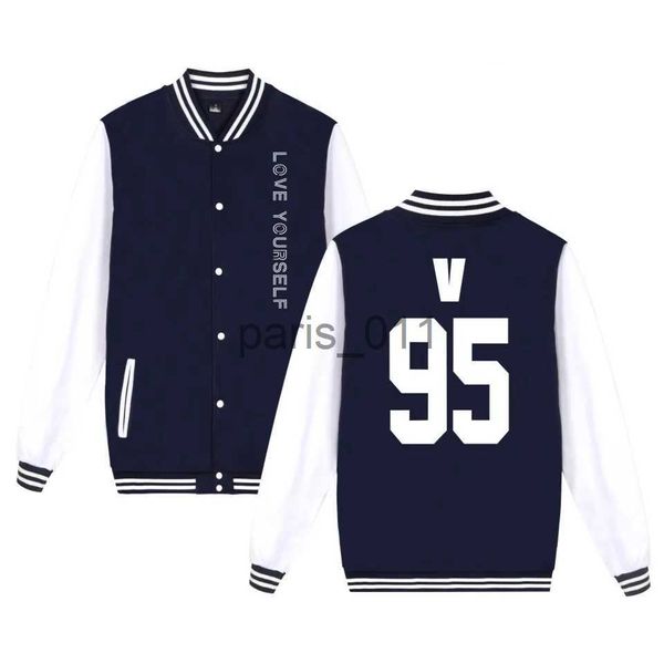 Vestes pour hommes Love Yourself Veste de baseball Kpop Bomber Jacket Kpop Vêtements Bannière Sweat-shirt pour garçons Hip Hot Streetwear Plus Taille x1016