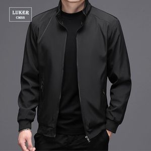 Herenjacks Luker CMSS Spring Summer Men Business Solid Mens Dunne Coats Casual bovenkleding Mannelijke jas Bomber Jacket 230511