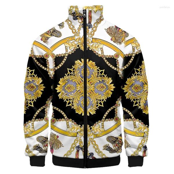 Jackets para hombres Luxury Golden Goldomen's Jacket's Bomber Bomber Pockets Paplips Cosco de manga larga Tapa de primavera de primavera