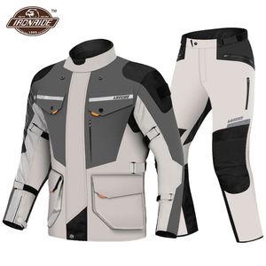 Vestes pour hommes Lyschy Veste de motocross Veste de moto imperméable Homme Costume de moto Veste d'équitation de moto Protection de moto résistante à l'usure 231216