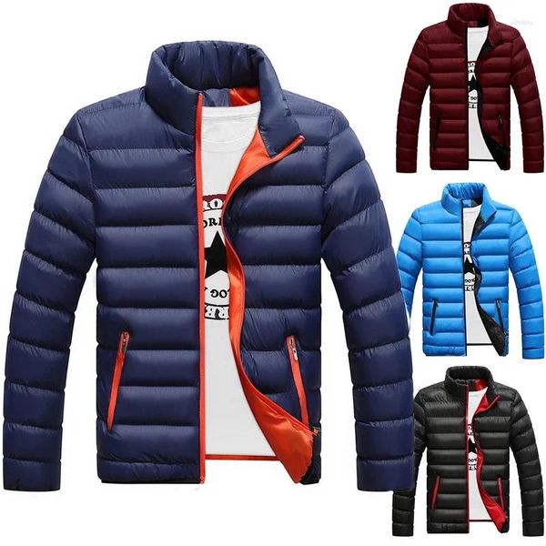 Jackets para hombres M-5XL Invierno Jacket de algodón Patillo de pie liviano Agrupo informal