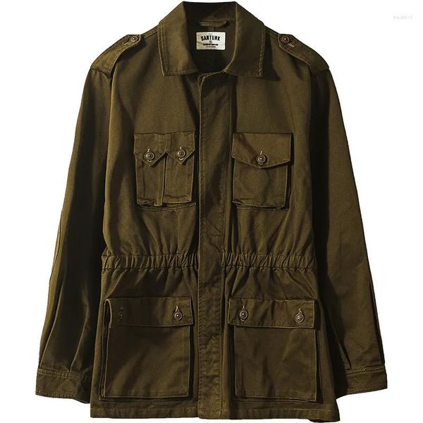 Chaquetas para hombres M43 campo suelto multibolsillos militar motorista vestido de batalla uniforme primavera otoño abrigo 2024 chaqueta vintage para hombre