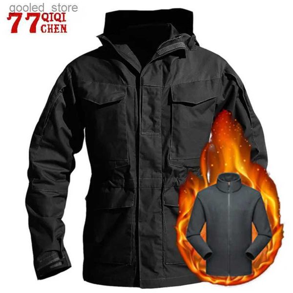 Chaquetas para hombres M65 Ejército de EE. UU. Chaqueta con capucha táctica Fleece Casual Camuflaje Cortavientos Impermeable Vuelo Piloto Abrigo Sudadera con capucha Chaquetas militares Q231109