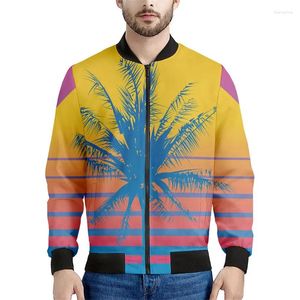 Vestes pour hommes Maldives Sunset Zipper Jacket pour hommes 3D imprimé Hawaiian Beach Sweat-shirt à manches longues Tops Femmes Loose Bomber Coat