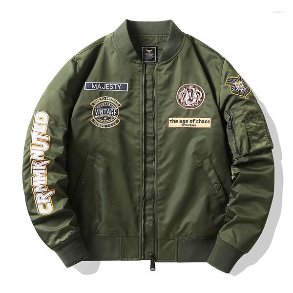 Chaquetas para hombre, chaqueta Bomber para hombre, piloto militar del ejército para hombre, abrigo de motociclista de béisbol bordado a la moda, talla grande 4XL 2023