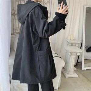 Herenjacks mannelijke casual outpartyty hip hop trench jas capuched streetwear jassen mannen haped jassen zwarte harajuku windjack overjas 221130