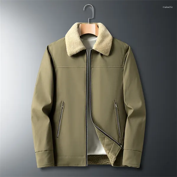 Chaquetas para hombre Parkas masculinas informales para hombre abrigos con cuello de piel de invierno ropa de abrigo chaqueta Bomber de lana cazadora gruesa y cálida