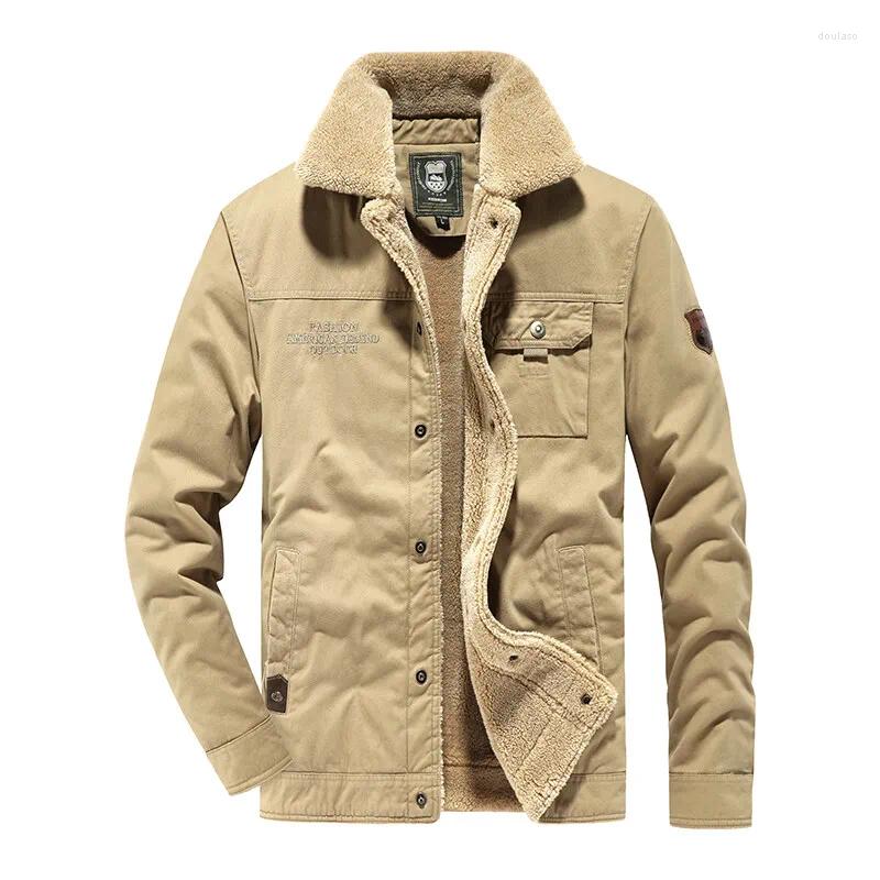 Men's Jackets Male Size Plush Jacket Autumn Work Outwearing Men Winter Fashion Fleece 2023 Arrived Thick Warm Turn Collar Coat