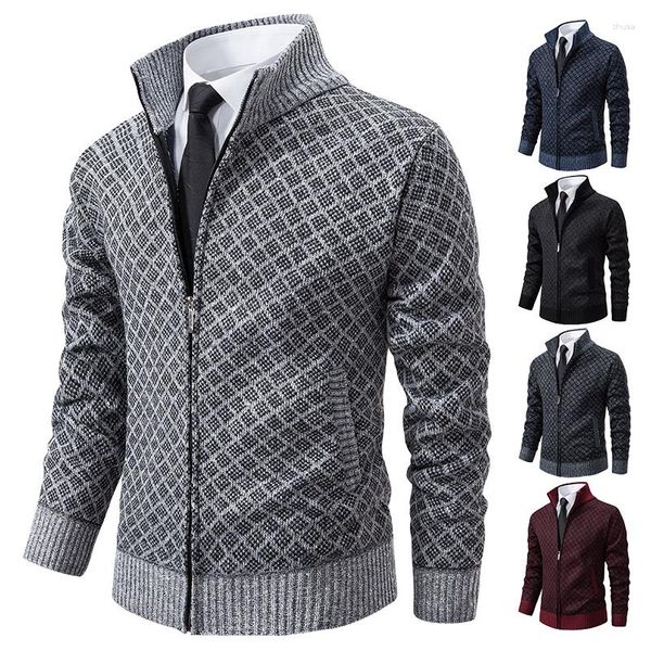 Jackets para hombres Chaqueta de tortuga masculina Caza de lujo de invierno Sweater frío Cardigan Vino gris Rojo Swear Sweater Suéter