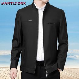 Vestes pour hommes Mantconx est Solid Business Jacket Homme Slim Fit Vêtements d'extérieur Hommes Zip Up Printemps Vêtements minces 231009